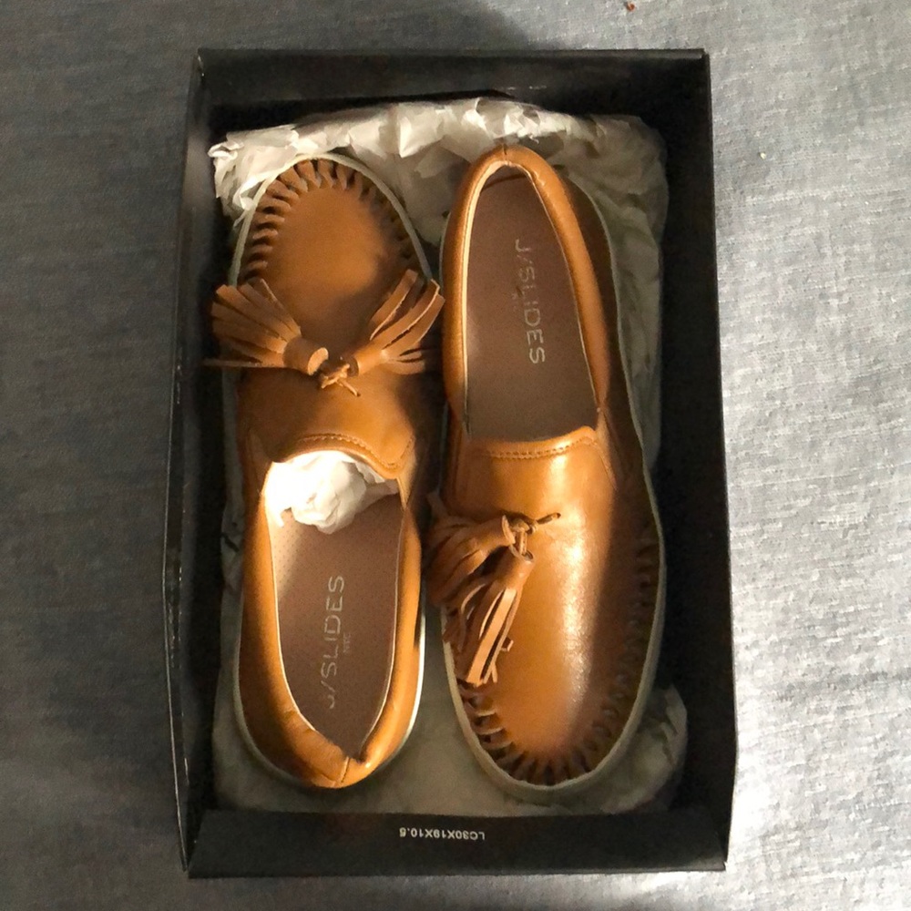 J/Slides NYC Tan Leather Shoes